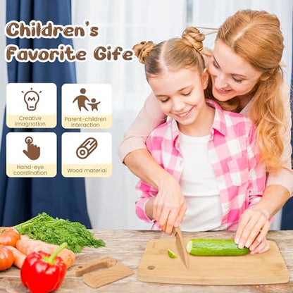 LUOLAO Common Size D1-Cookingset-001 Wooden Kids Knife Set