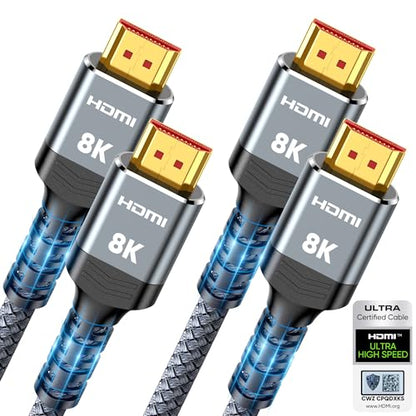Highwings 6 Feet HDMI 2.1 Cable (HW-8K) - 48Gbps, 8K@60Hz, Dynamic HDR, Braided