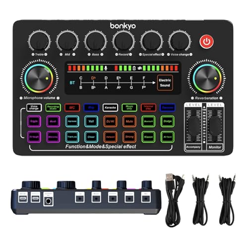 Bonkyo F999X 5 Channel Audio Interface USB Bluetooth Noise Reduction 5 Volts 6.5mm
