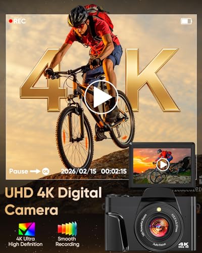 FACLAM 3 Inches DC103 64 MP Auto Focus 30 fps CMOS Compact Digital Camera