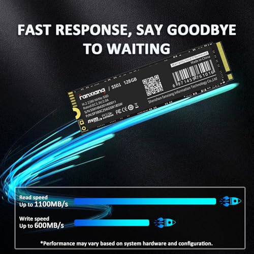fanxiang S501 128GB M.2 2280 NVMe SSD PCIe Gen3x4 Internal Solid State Drive (Read Speed up to 1200 MB/s)