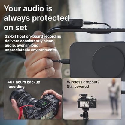 RØDE Wireless PRO Microphone System USB-C, 3.5mm, Omnidirectional Microphone, 2 Channels, 20000 Hz Frequency Response