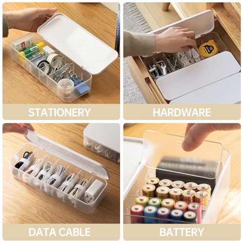 PAVSTINE 3.54x10.24x1.97 in CSB-WH Cable Organizer with 7 Compartments