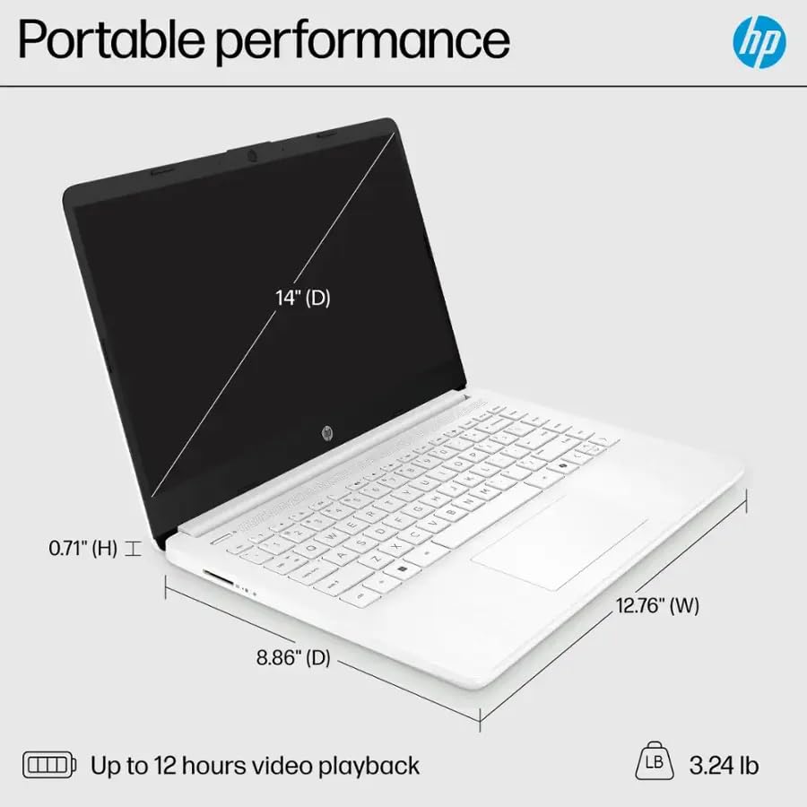 HP 14" N4500 1366x768 Laptop, Celeron, 16GB RAM, 64GB SSD