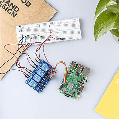 SunFounder 4-Channel Relay Module 5V DC PCB Mounting