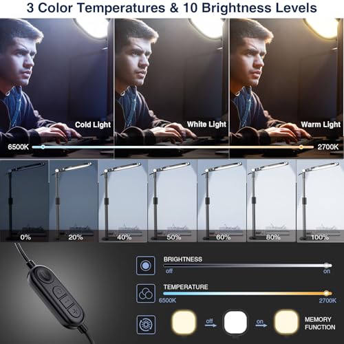 LitONES 7" Desk Video Conference Light LitONES616 3000K-6500K 10-Level Brightness