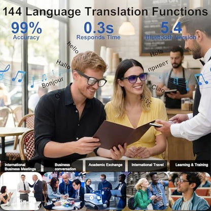 AMZISH 8MP Camera Sunglasses Bluetooth Connectivity Water Resistant Smart Glasses
