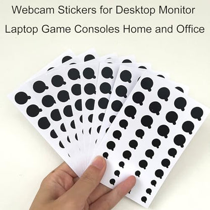 YEWROXY 108 Piece Camera Cover Stickers, Black Vinyl Stickers for Webcam Privacy