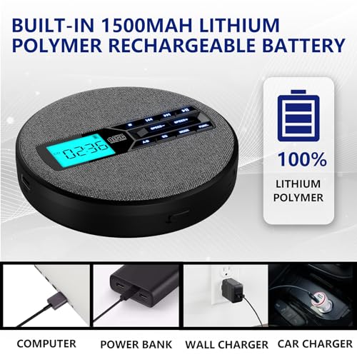 M-Amazup 1 Disc C-07 Black Portable CD Player with LCD Display