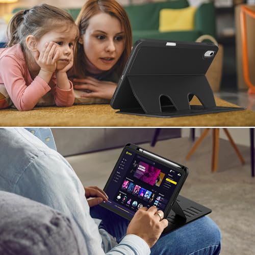 VIKESI iPad (A16) 11-inch 2025 and iPad 10th Generation 10.9-inch 2022 Case, Multiple Angles Magnetic Stand Cover, Black