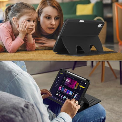VIKESI iPad (A16) 11-inch 2025 and iPad 10th Generation 10.9-inch 2022 Case, Multiple Angles Magnetic Stand Cover, Black
