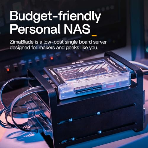 Zimablade Mini NAS Server Kit Intel Quad-Core 16GB 2-Bay Black Metal Tempered Glass