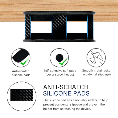 BYMECOST BSA-ZX-NNJ Under Desk Mount Metal Laptop Holder for Devices up to 1.37 inches Thick