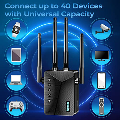 Yammoya Quad-Band WiFi Extender Model XY-2026 Black
