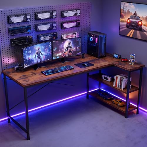 DUMOS 47 Inch DU-2JL-RT Computer Desk Polished Brown