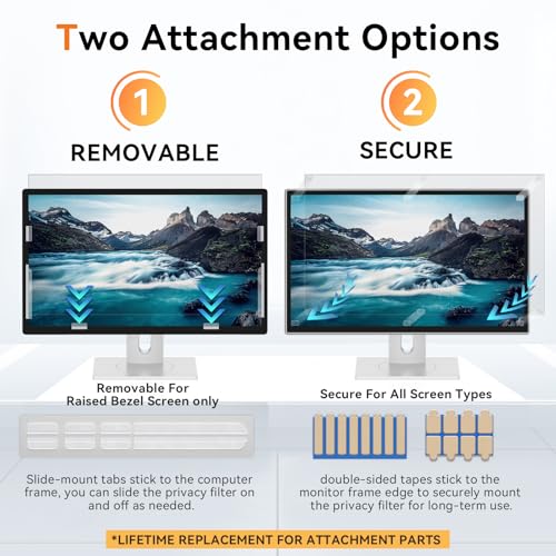 Mamol 24 Inch Computer Privacy Screen for 16:9 Aspect Ratio Anti-Glare Filter
