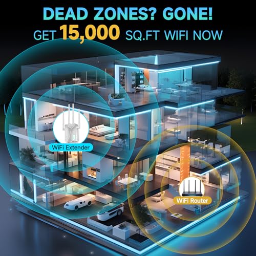 Yammoya WiFi Extender 7.44" x 3.78" x 2.24" Dimensions, 6.4 oz Weight, ASIN: B0GR5WTNV7, 2026 Model, Whole Home Internet Repeater