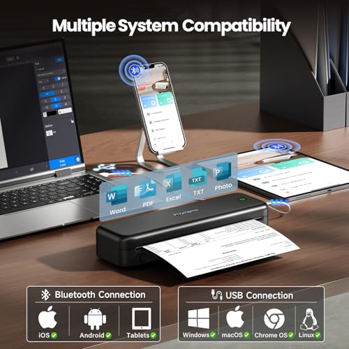 Phomemo M834 300 DPI Portable Thermal Printer Bluetooth 8.5" x 11"