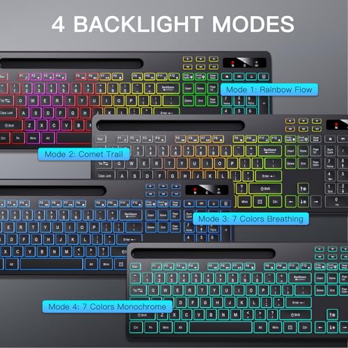 Soueto Keyboard Wireless WK713 USB-A Tactile QWERTY Black Plastic 116 Keys
