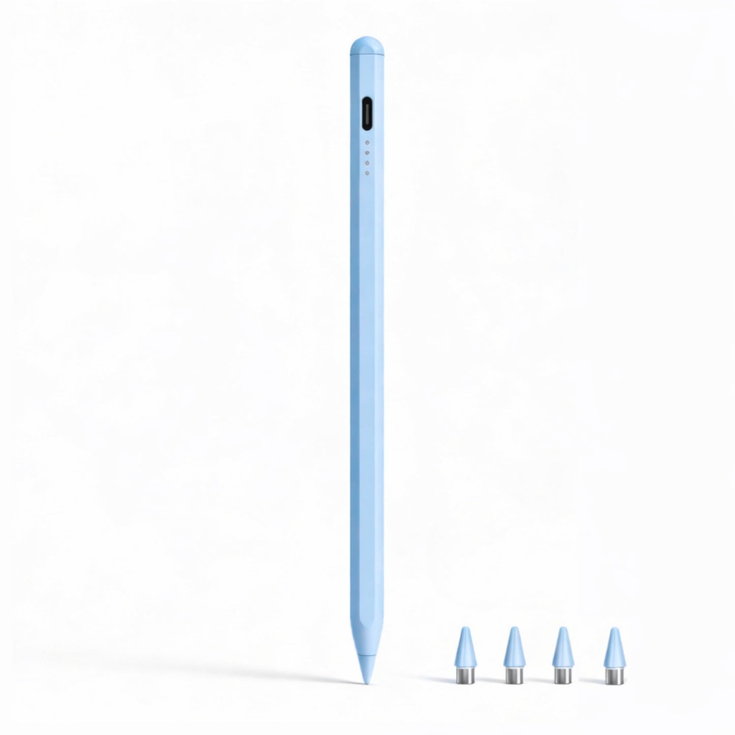 yelzoolny Active Stylus Pen for Android and iOS Touchscreens with 4 Tips, Precision Digital Marker, 7 x 0.35 x 0.35 inches, Blue