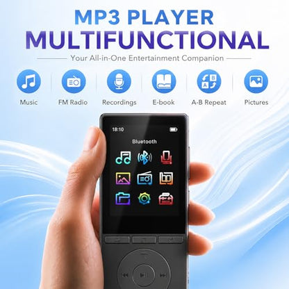 Aiandcc 64GB M6 MP3 Player 2.4 Inches Built-In Speaker 56 Hour Battery Life