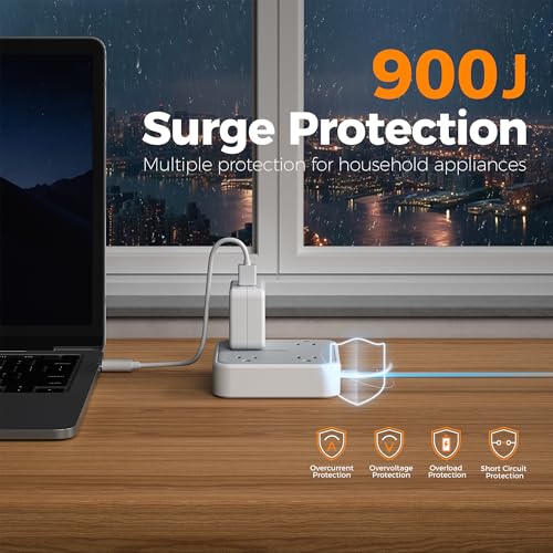 TESSAN 5FT TS-102-C-SP 4 Outlets 3 USB Ports Surge Protection