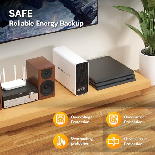 GOLDENMATE 1000VA/600W Lithium UPS Battery Backup, 8-Outlets, LCD Display, NEMA Connectors