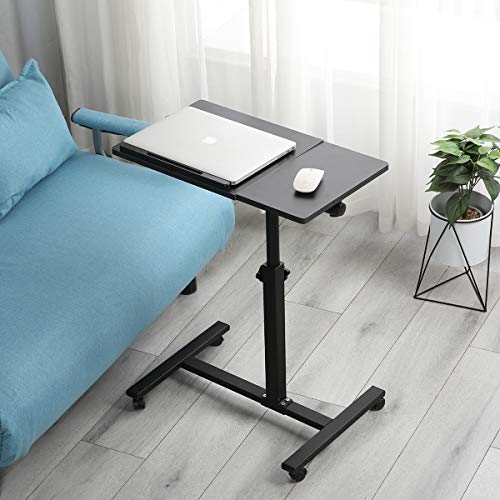 TigerDad 23.7in x 13.6in x 35in 0203 Black Mobile Rolling Laptop Stand