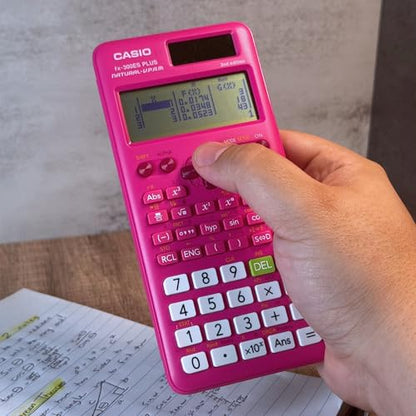 Casio 4.67"x2.76" fx-300ESPLS2 Pink Engineering/Scientific Calculator, 6.25cm LCD Display, Solar Powered with Backup