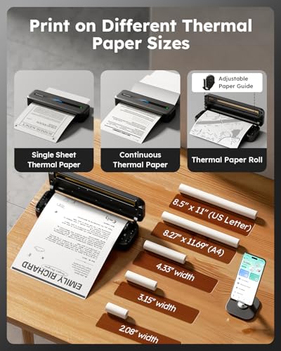 Phomemo 8.5" x 11" M832 300DPI Portable Thermal Bluetooth Printer