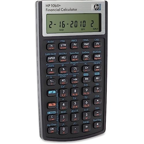 HP 10bII+ Financial Calculator, 2 Inch LCD Display, Battery Powered, Model B17