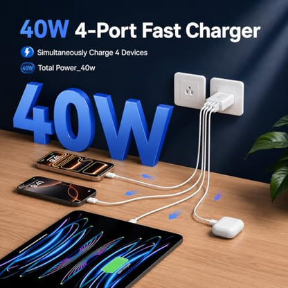 Duloch USB Type C 40W 4-Port Wall Charger XD2024