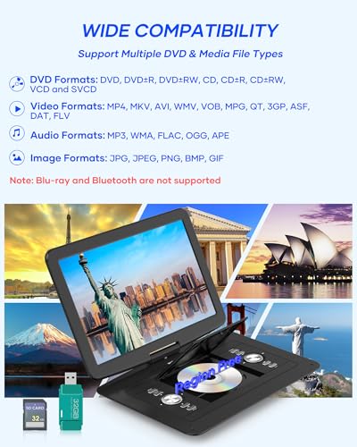 WONNIE 15.4" W-1458 1366x768 Portable DVD Player