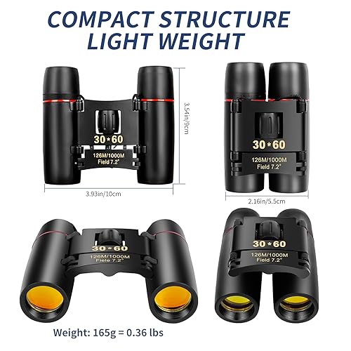 QICBIUD Compact Binoculars Model 01 12x Magnification 21mm Objective Lens Roof Prism Portable