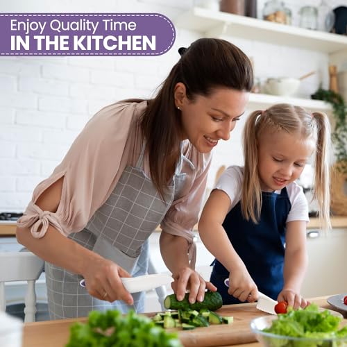 Zulay Kitchen 3 Piece Kids Knife Set - Blunt Tip - Purple - Safe For Cutting Fruits and Vegetables