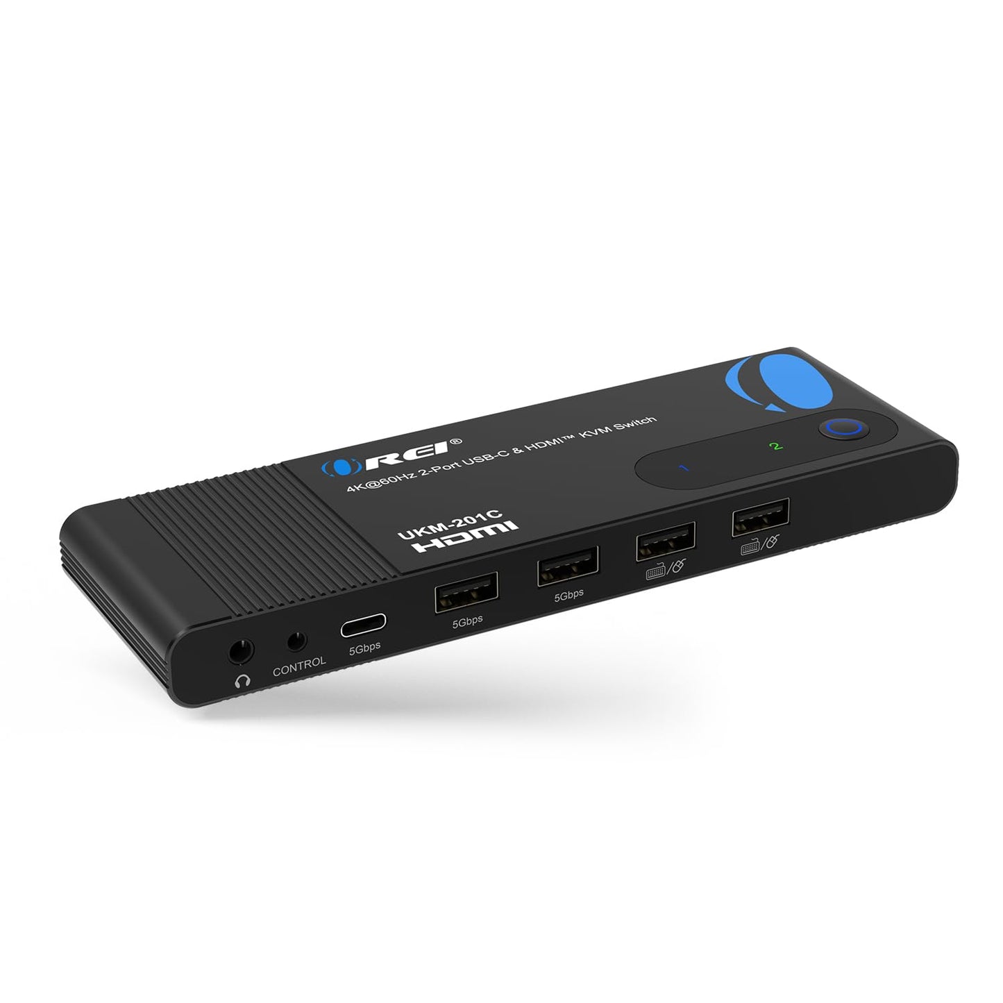 OREI 2-Port KVM Switch Model UKM-201C 4K at 60Hz HDMI & USB-C Support