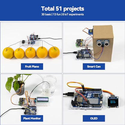 SunFounder Arduino Uno R4 WiFi, USB Connectivity, Compatible with Arduino IDE, Dual Processor, 2 USB Ports, Infrared Wireless, Model Number sunfounder
