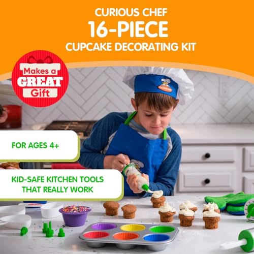 Curious Chef 16 Count TCC50165 Kids Baking Supplies Non Stick Dishwasher Safe