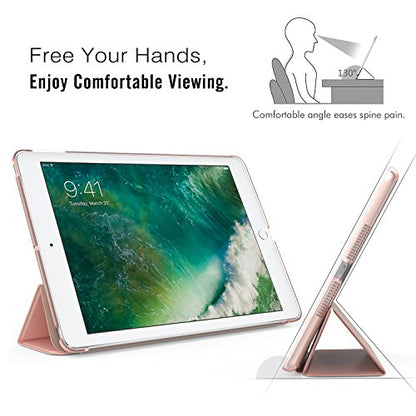 MoKo Slim Lightweight Case for iPad 9.7 (2018/2017) Model - Rose Gold - Auto Wake/Sleep