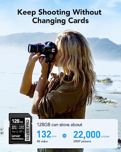 Lexar 128GB SILVER PRO SD Card UHS-II Class 10 Model LSDSIPR128G-B2NNU
