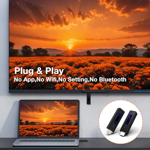 HSJINHONG Wireless HDMI Transmitter and Receiver 360FT/110M 4K Decode 1080P@60Hz Dual-Band Audio/Video Wireless Extender
