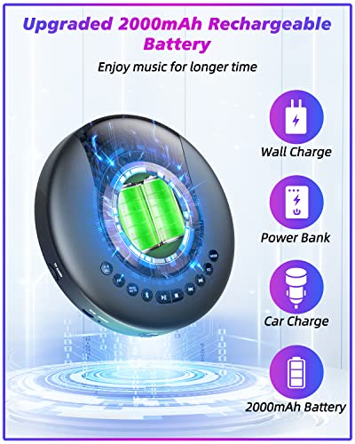 Arafuna 5.5" CD-521 Bluetooth CD Player with FM Transmitter and Anti-Skip Protection