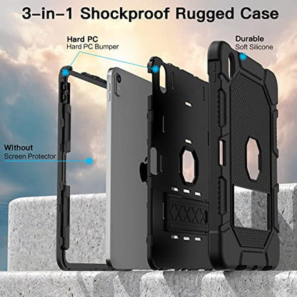 AZZSY 10.9 Inch iPad (A16) 11th Generation 2025 and 10th Generation 2022 Tablet Case, Heavy Duty Polycarbonate and Silicone
