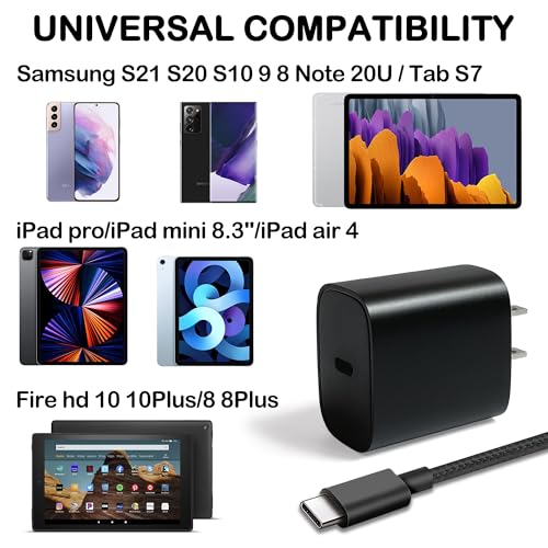 EGK 15W USB-C Fast Charger for Kindle Fire Tablets (9th-13th Gen) and Kindle E-Readers (11th Gen)