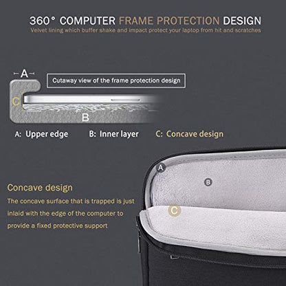 Voova 15.6-Inch Laptop Sleeve Case Compatible with MacBook Pro 16 M1/M2/M3/M4 Max 2019-2025 Model v-laptop-sleeve-handheld-15.6-black