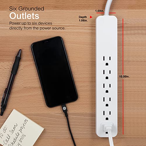 GE 2ft 6-Outlets Surge Protector 620 Joules Type B 15 Amps