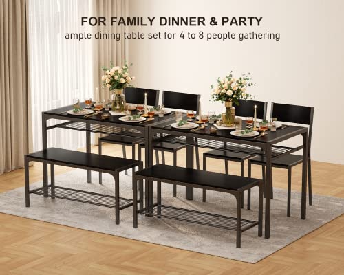 Gizoon 4 Piece Dining Table Set Rectangular Black