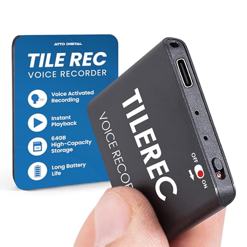 attodigit@l 1.6 Inch TileRec Audio Recorder Digital 64 GB MP3 USB 3.1