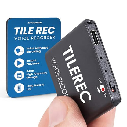 attodigit@l 1.6 Inch TileRec Audio Recorder Digital 64 GB MP3 USB 3.1