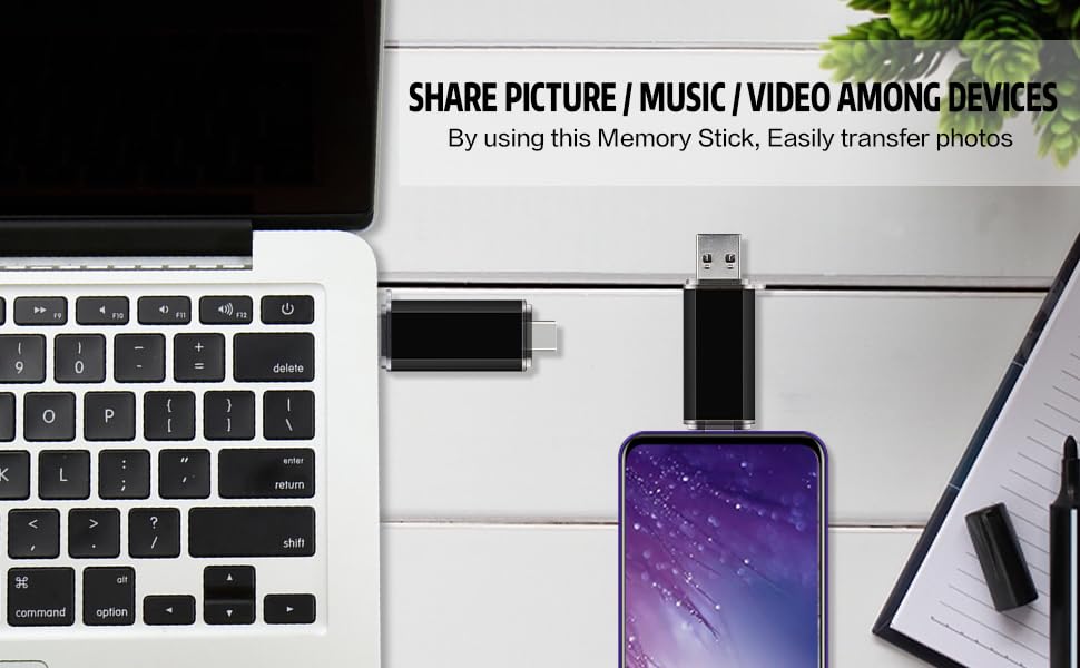 myemuun 128GB USB U128 Flash Drive USB 2.0 Dual Type A & C